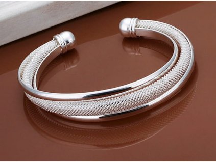 Dámský náramek BANGLE, stříbrný, z kovu