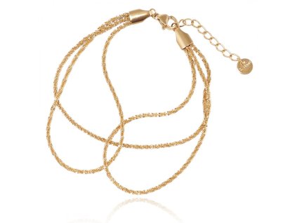Náramek na zápěstí z chirurgické oceli 14k pozlacený BST1494