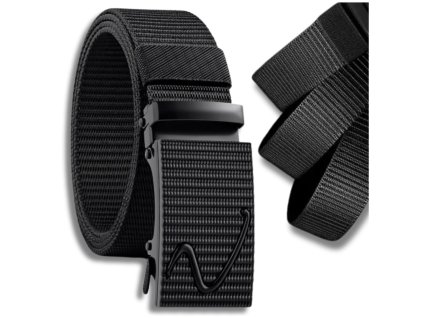 Pánský černý elastický pásek s automatickou sponou