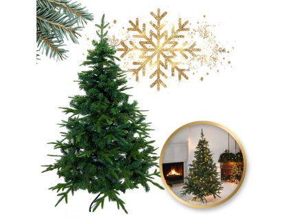 Velký umělý vánoční stromek smrk 150 cm hustý PE+PVC jako živý