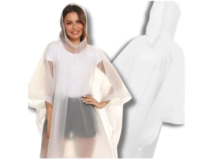 Bílé voděodolné unisex poncho proti dešti na kolo a motocykl. 

 "Bílé voděodolné unisex poncho na kolo a motocykl"