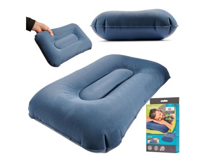 BESTWAY 67121 Cestovní nafukovací velurový polštář námořnická modř