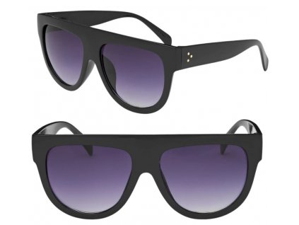 Retro Dámské Sluneční Brýle UV400, Černé, Plastový Rám, Velikost 14.5 cm