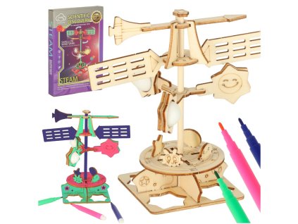 Dřevěné puzzle 3d vědecký model větrné lopatky