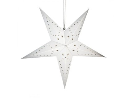 Velká bílá papírová vánoční hvězda 35 cm – 3d vitráž wg01