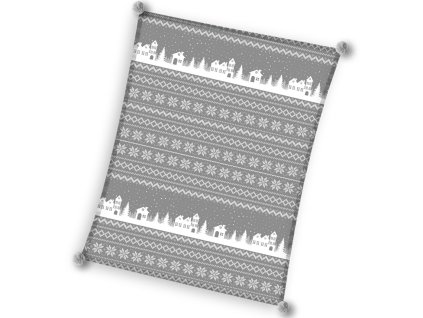 Přehoz z mikrovlákna 150x200 Vánoční stromek šedý 7648 C23