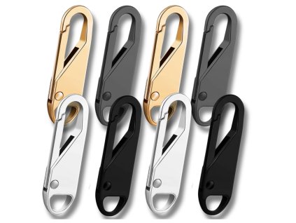 Sada 8 kusů kovových závěsek na zipy