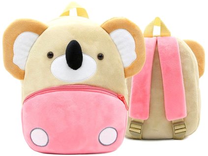Měkký Plyšový Dětský Batoh Koala, Polyesterová Podšívka, 26x24x10 cm
