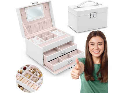 Šperkovnice MS-700 Massido - bílá