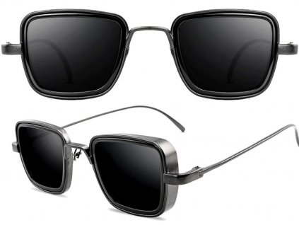 Unisex Retro Pilotní Sluneční Brýle, Stříbrná Kovová Barva, UV Ochrana 400 Kategorie 3, Velikost 52x45 mm