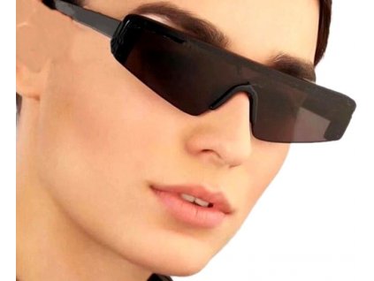 Unisex Retro Sluneční Brýle s UV400 Filtrem, Černé, Plastový Rám, 145 cm