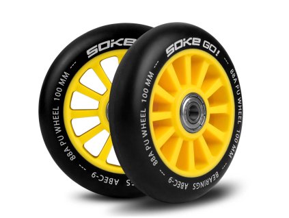 Kolečka koloběžky 100 mm žlutá 2 ks