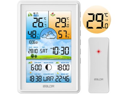 Meteorologická stanice s displejem BD-906 bílá