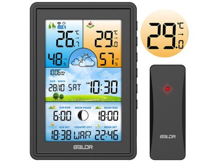 Meteorologická stanice s displejem BD-906 černá