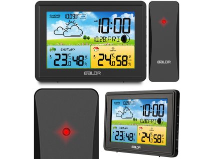Meteorologická stanice s displejem BD-908 černá