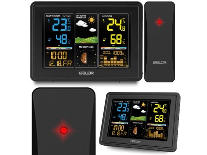 Meteorologická stanice s displejem BD-907 černá