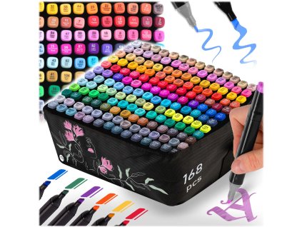 Alkoholové fixy se sáčkem 168 ks Nukido NK-914