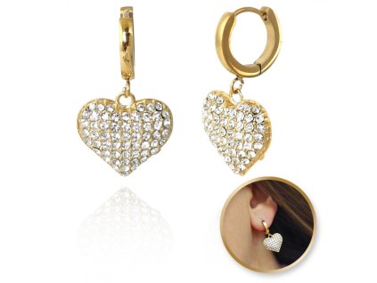 Náušnice z nerezové oceli pozlacené KST3348