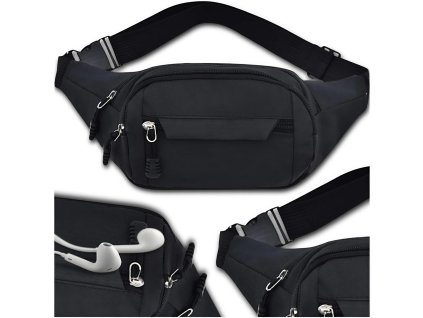 Pánská vodotěsná aktovka s nastavitelným popruhem, syntetický materiál, 34x14x5 cm