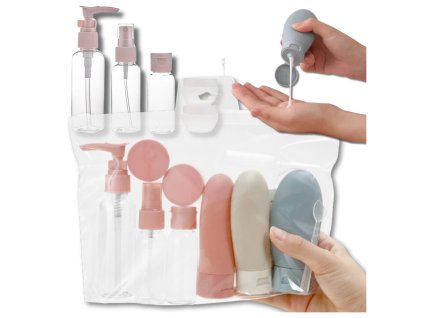 11dílná sada silikonových cestovních lahviček na kosmetiku