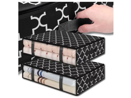 Organizér set 2 kusy taška do skříně na ložní prádlo a oblečení velký vzory