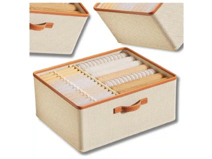 Organizér do zásuvky na oblečení, vložka do skříně, béžová