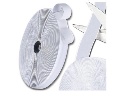 Samolepicí pásek 5m s bílým lepidlem 2,5 cm s háčky a smyčkami