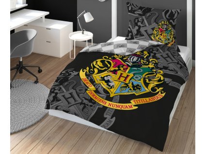 Bavlněné povlečení 160x200 Harry Potter černé HP 03 DC