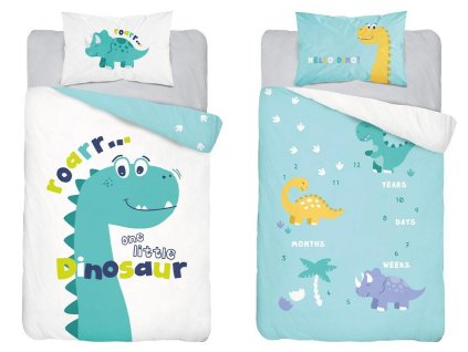 Bavlněné povlečení 90x120 dinosaurus tyrkysová 3953 A Mayamoo 105