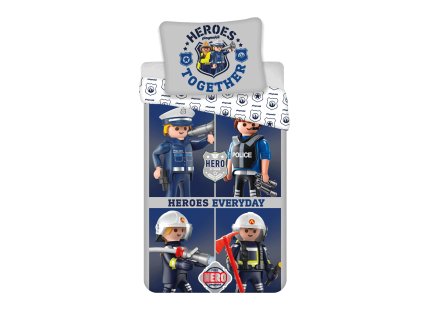 Bavlněné povlečení 140x200 Playmobil PM021 námořnická modř šedý povlak na polštář 70x80 23. srpna 2013