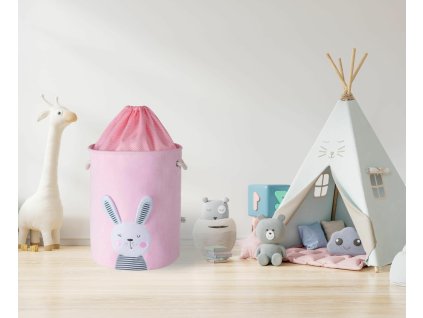 Dětský koš na hračky 40x50 Rabbit pink