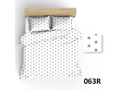 Bavlněný povlak na polštář 40x40 R063 bílé hvězdy šedé 126N