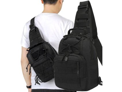 Vojenský taktický batoh SURVIVAL, nepromokavý nylon 600D Oxford, polstrovaná zádová část, rozměry 28x20x10 cm