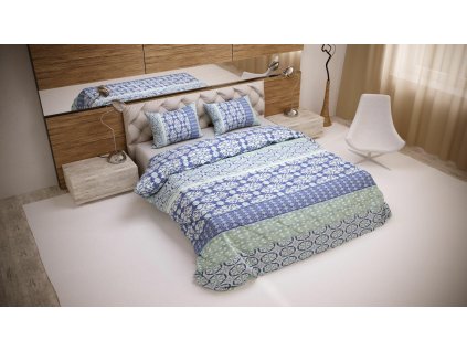 Bavlněné povlečení 220x200 Ornamenty fialová máta 28177/1 povlaky na polštáře 2x70/80 2x50/60 2x40/40 Luxury 01