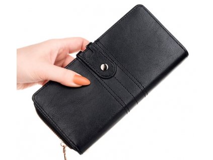 Velká dámská peněženka, elegantní design, ekologická kůže, 19.3x9.5x3.5 cm