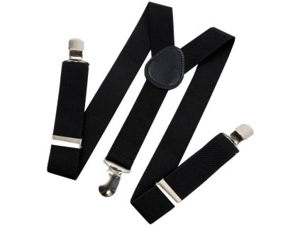 Unisexové silné šle na kalhoty, černé, z ekologické umělé kůže, nastavitelná délka 60-100 cm