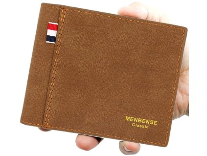 Pánská peněženka z hnědé ekokůže, 12x9,5x1,5 cm, s 10 přihrádkami