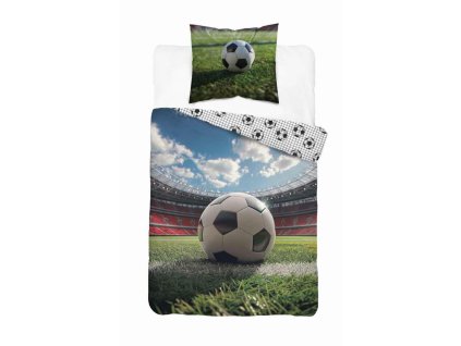 Bavlněné povlečení 160x200 zelená bílá modrá fotbal 5157A mládež Holland Collection