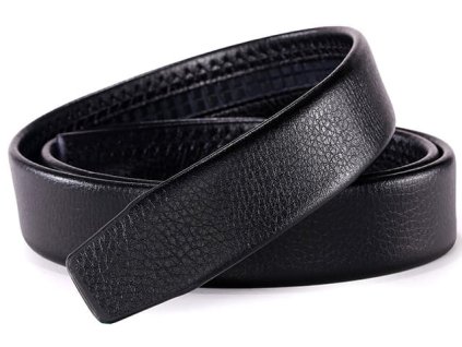 Opasek z ekologické kůže, černý, šířka 3,5 mm, délka 122 cm