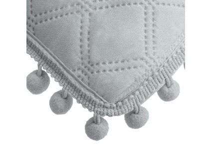 Pompoo přehoz s bambulí 160x220 šedý Pompoo bambulky kosočtverce glamour dekorativní