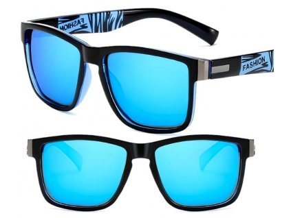 Pánské čtvercové polarizační sluneční brýle, zrcadlové, UV-400 filtr, kovové panty