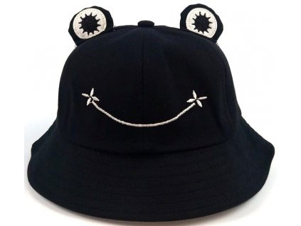 Univerzální Rybářský Klobouk Frog BUCKET HAT, Černá, Polyester a Bavlna, Obvod 52-58 cm