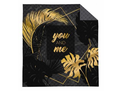 Dekorační přehoz 200x220 černá šedá zlatá ty a já K 103 Holland 14