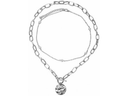 Dámský náhrdelník choker s perlovým řetízkem, bižuterní kov, délka 36 cm + prodloužení 6 cm