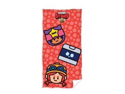 Dětská plážová osuška 70x140 Brawl Stars červená bavlna C24