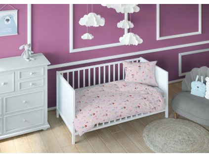 Bavlněné povlečení 140x200 balerína růžové dětské povlečení na zip 3546 A KARO Dreamland