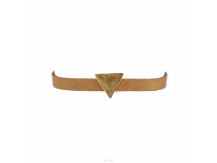 Náhrdelník choker jednoduchý trojúhelník - hnědý N487BR