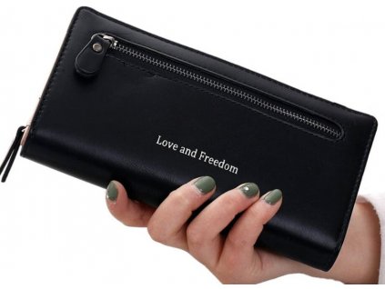 Velká dámská peněženka z ekologické kůže, praktická pro iPhone, 19x10x3 cm