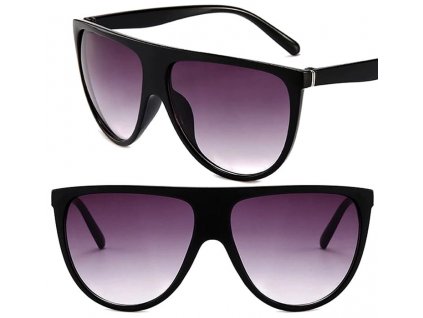 Velké Retro Sluneční Brýle pro Ženy, Černé, Plastový Rám, UV Filtr 400 Kat. 3