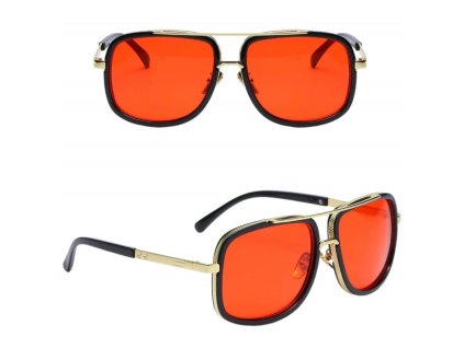 Unisex Pilotní Retro Sluneční Brýle, Zlatá Barva, UV Filtr 400, Velikost 54-65-19-145 mm
